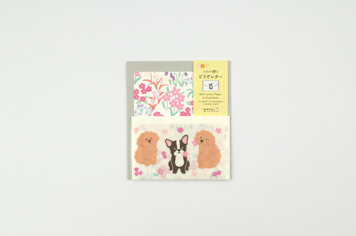 Midori Mini Letter Set with Stickers - For You - Dog