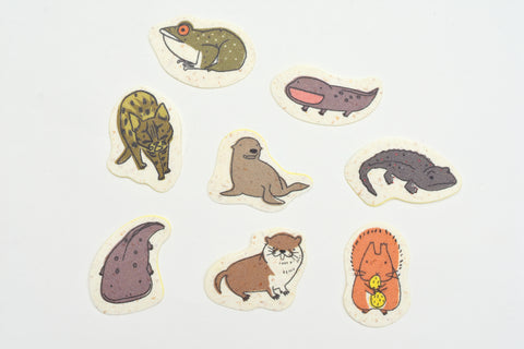 SEAL-DO Endangered Animals Flake Sticker - Species Of Japan