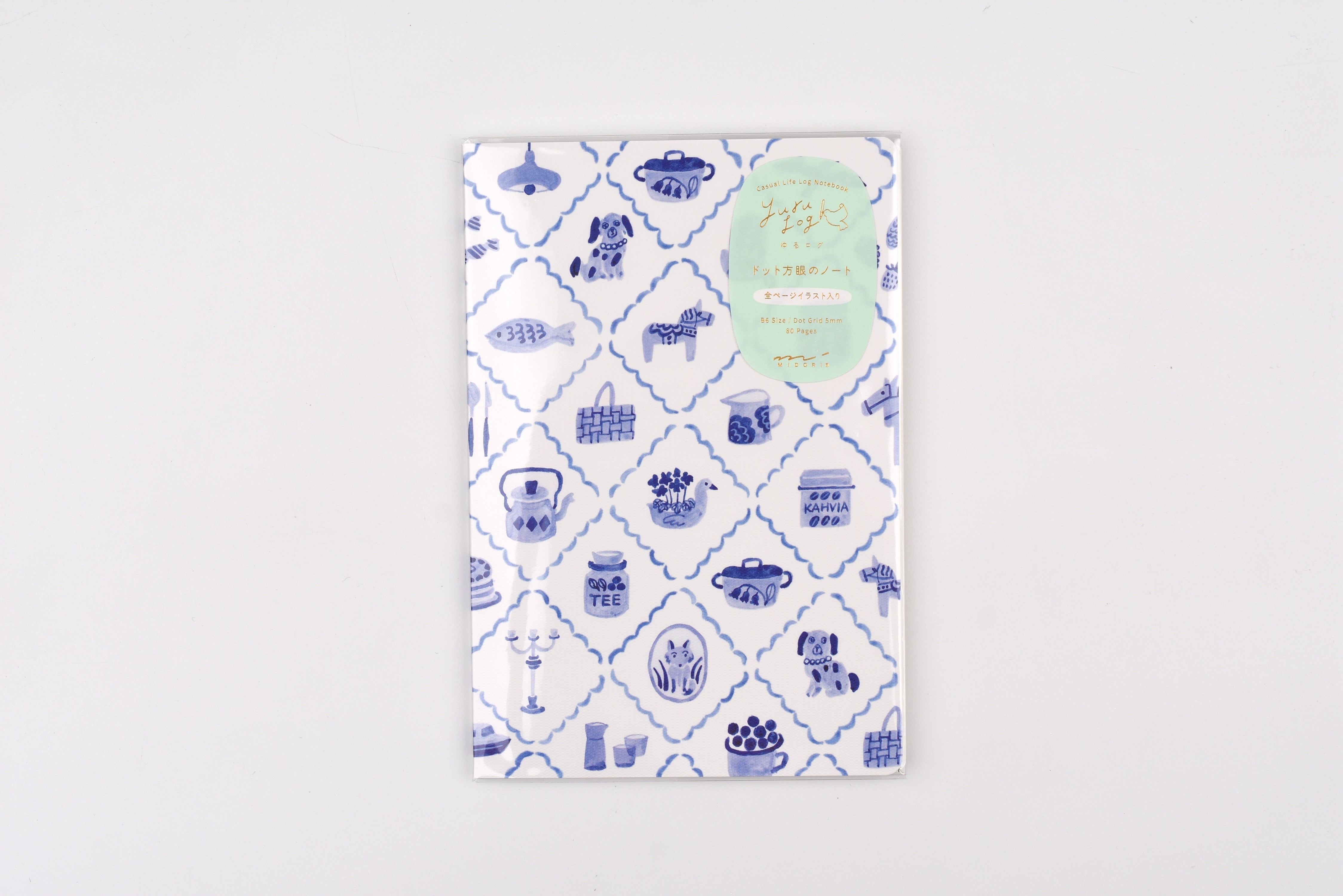 Blue Log Notebook Yuru Log Notebook - Blue Nordic - B6 – Yoseka Stationery