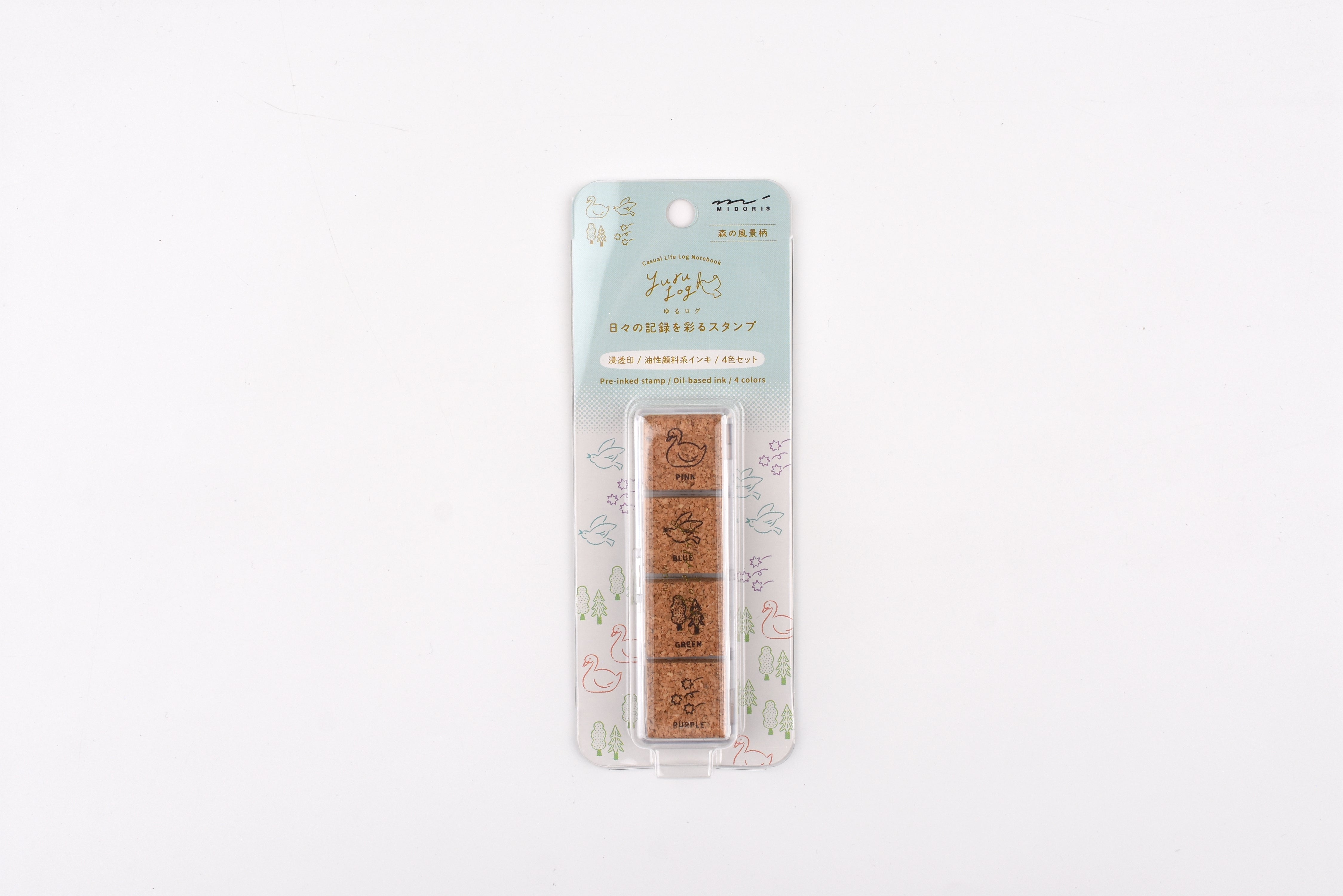 Yuru Log Paintable Stamp - Pre-Inked - Forest Scenery
