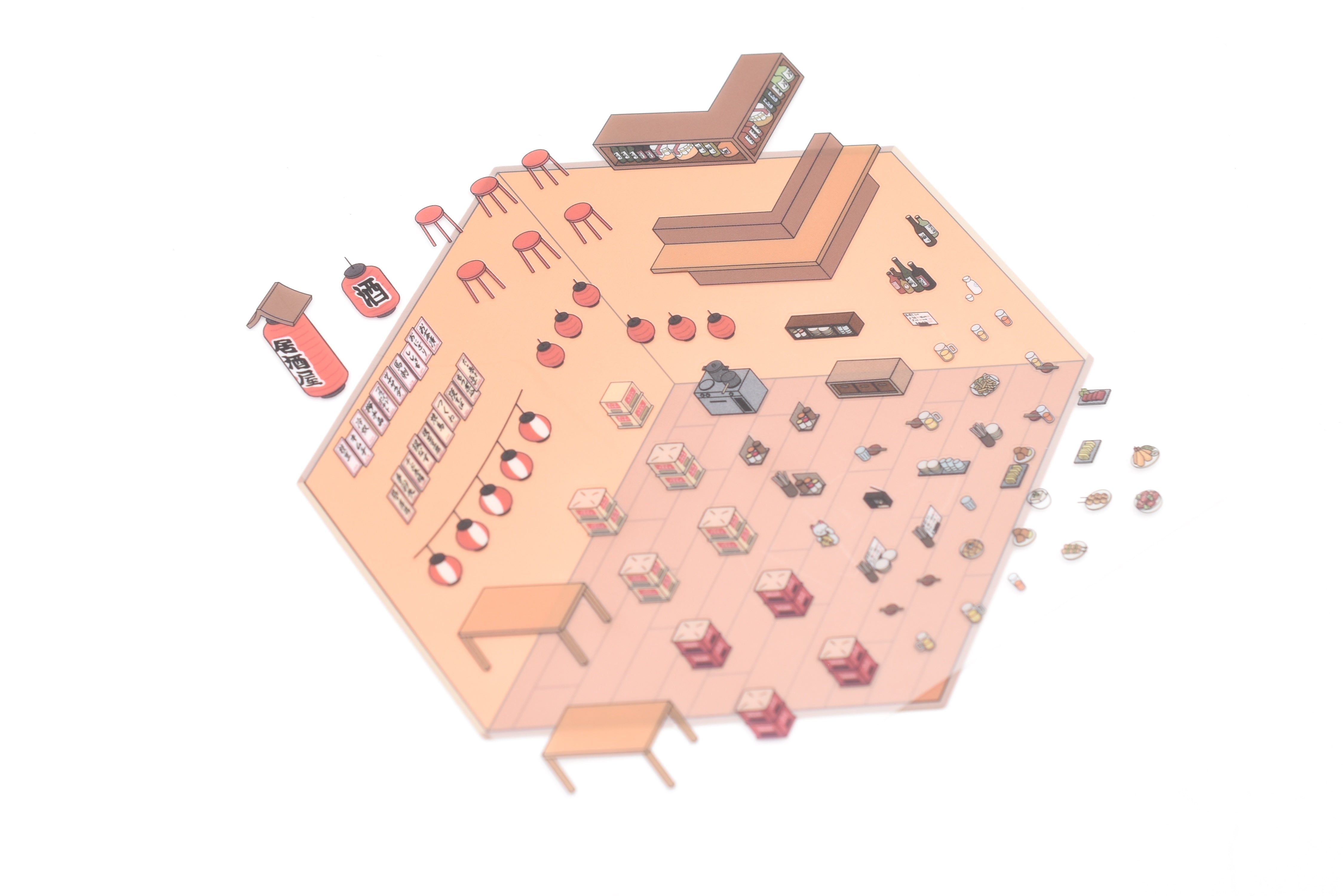 BGM Deco 2.5D Sticker - Diorama - Izakaya – Yoseka Stationery