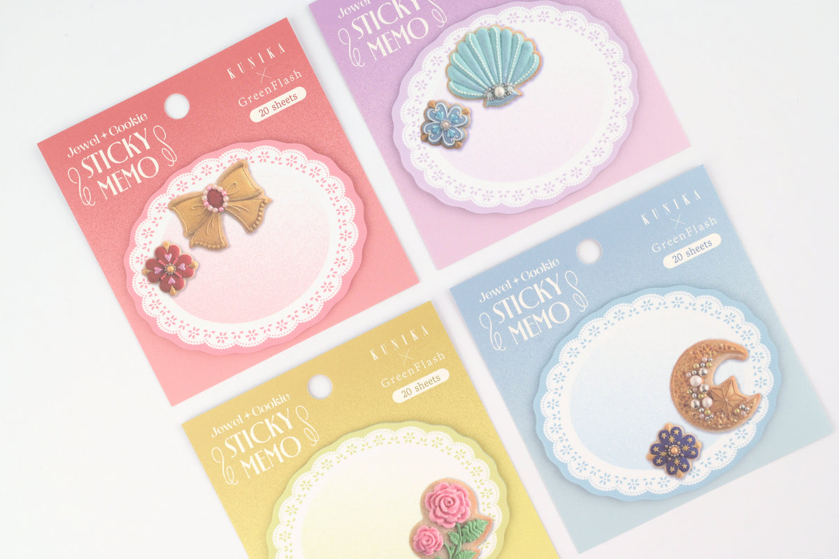 Green Flash x KUNIKA Die-Cut Sticky Notes - Jewel & Cookie