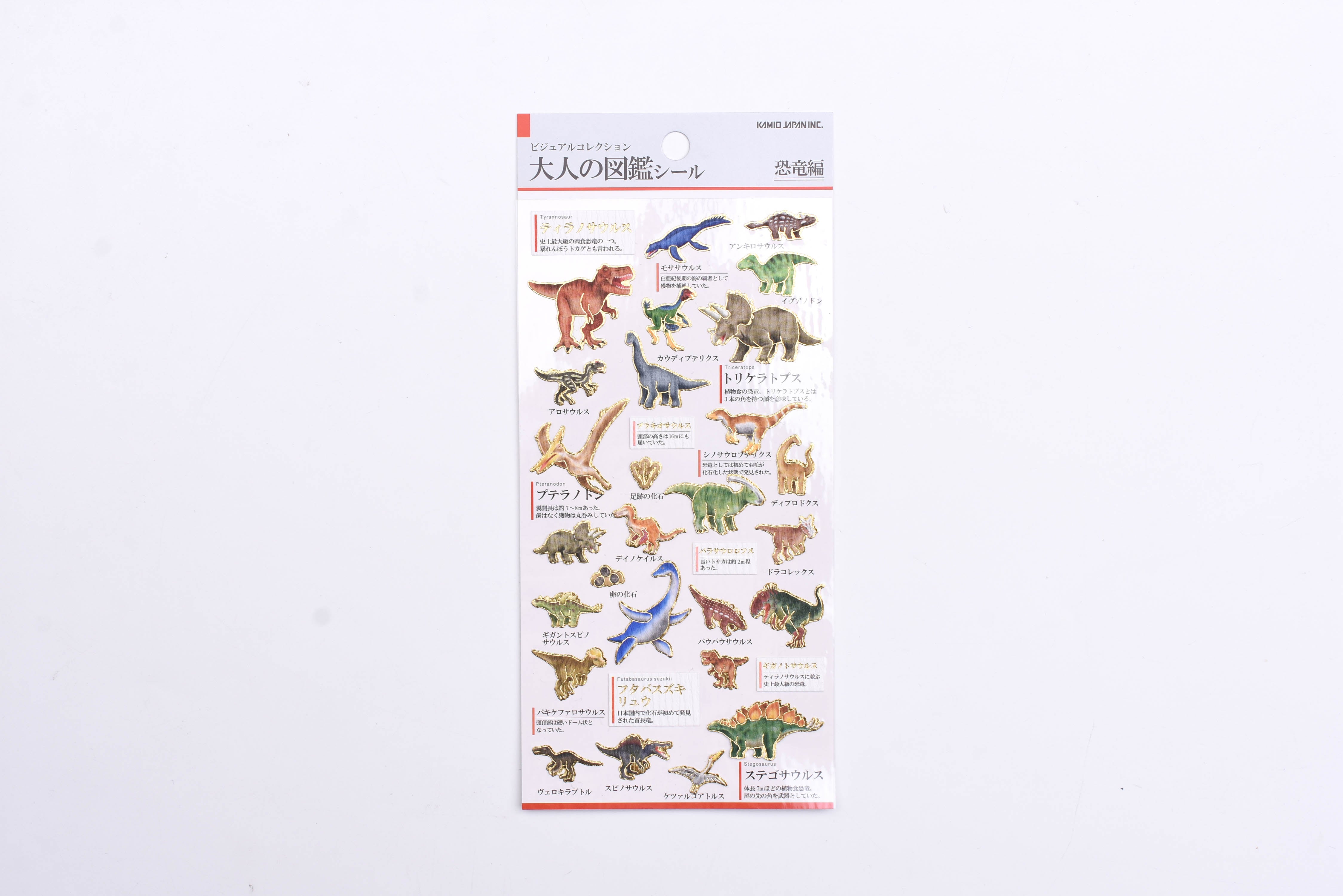 Kamio Illustrated Picture Book Stickers - Dinosaur