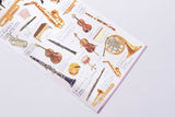 Kamio Illustrated Picture Book Stickers - Musical Instrument