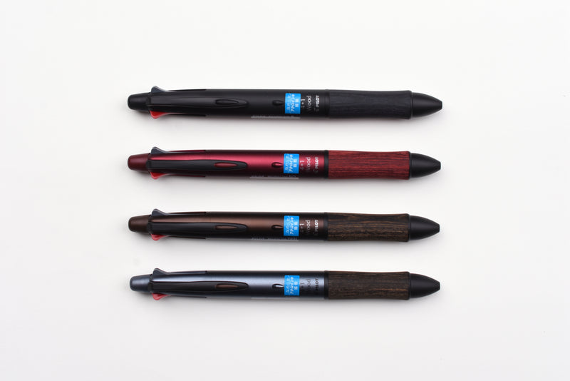 Pilot 4+1 Wood 0.7mm 4-Color Ballpoint & Mechanical Pencil BKHFW-2SR-GY F/S New