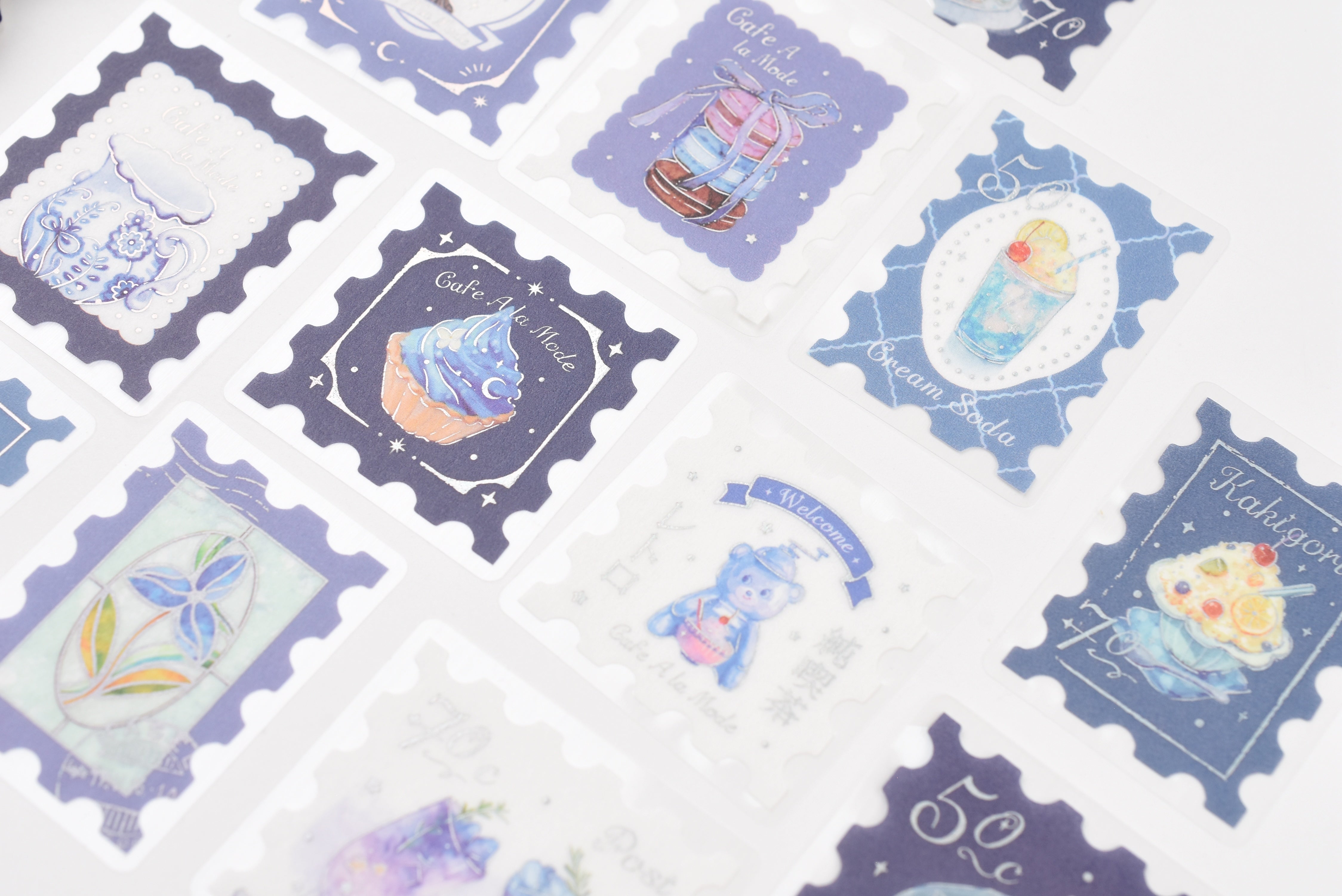 BGM Flake Sticker - Foil Stamping - Cafe A La Mode - Post Office - Blue