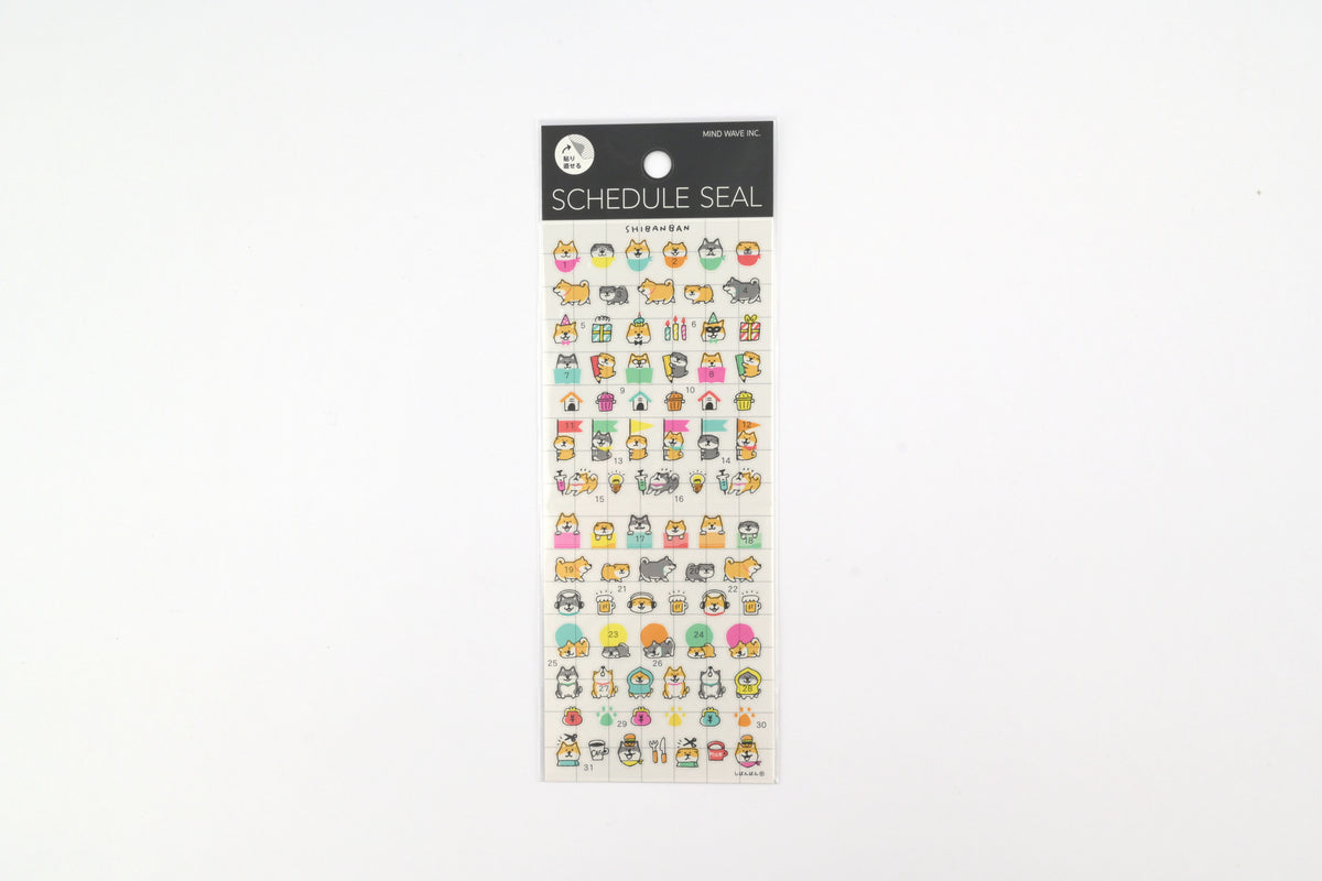 Mind Wave - Schedule Seal Stickers -  Shiba Inu