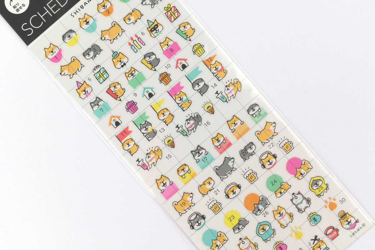 Mind Wave - Schedule Seal Stickers -  Shiba Inu