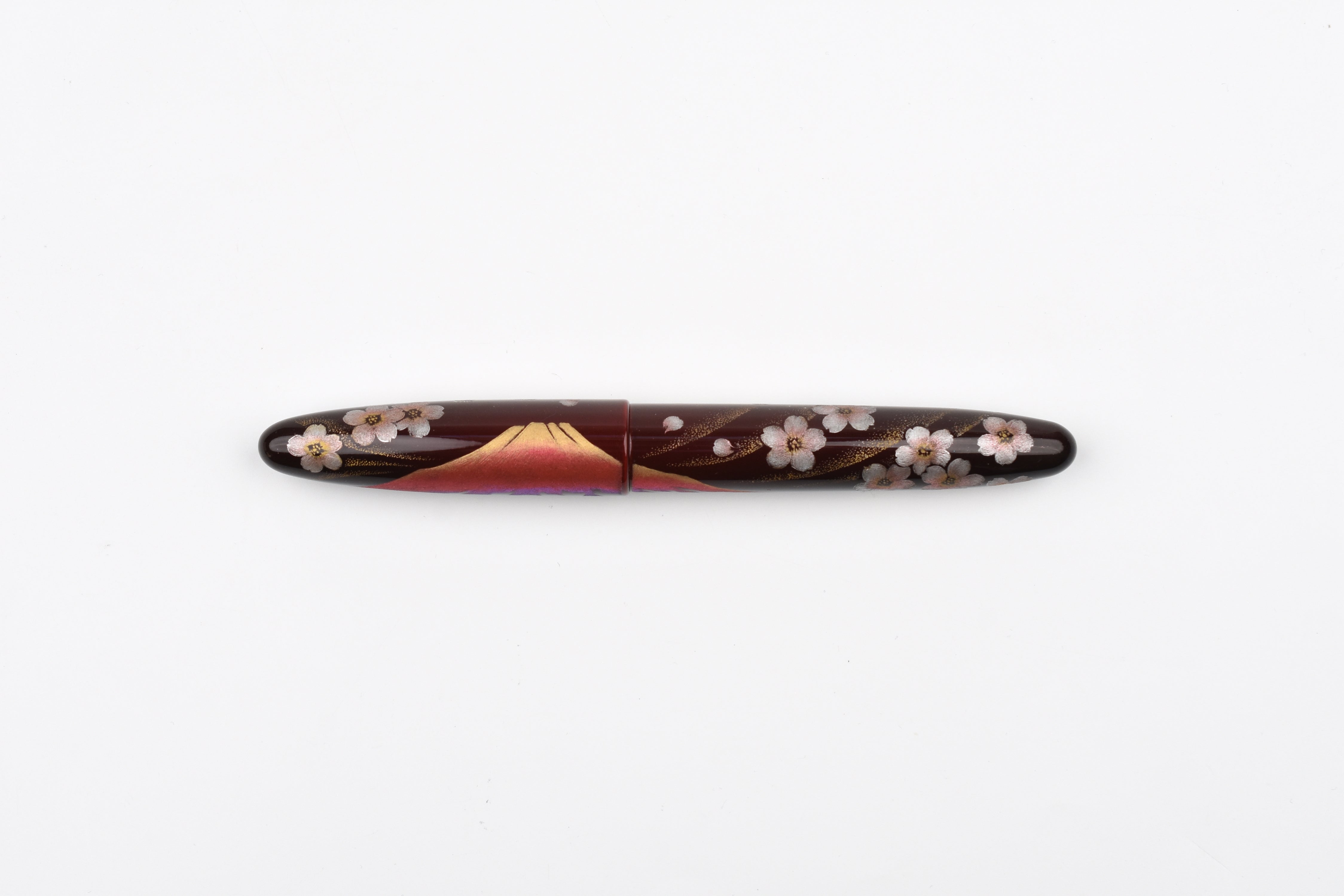 Taccia Empress Fountain Pen - Aka-Fuji & Sakura Chinkin Benizakura (Red Base) - Limited Edition