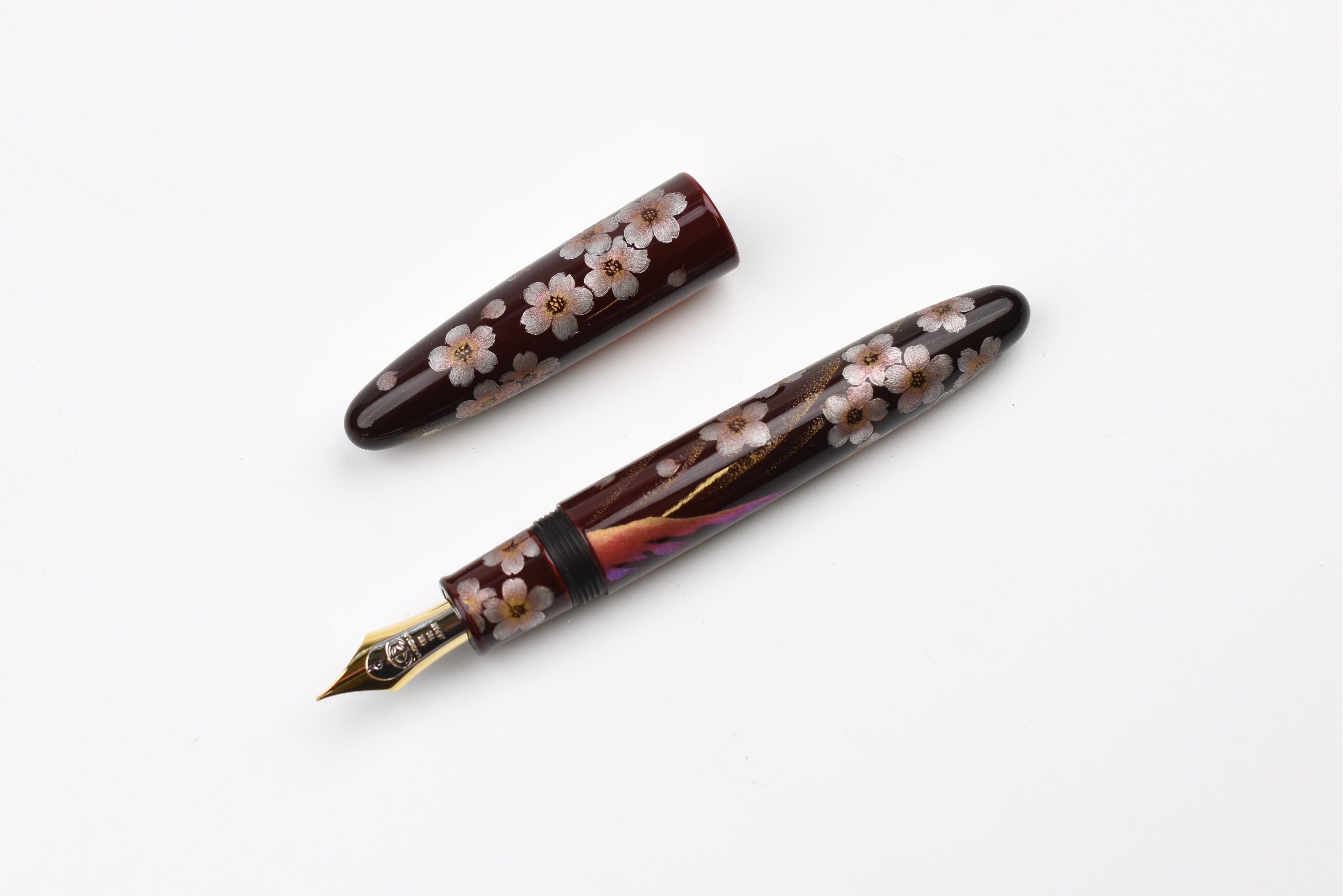 Taccia Empress Fountain Pen - Aka-Fuji & Sakura Chinkin Benizakura (Red Base) - Limited Edition