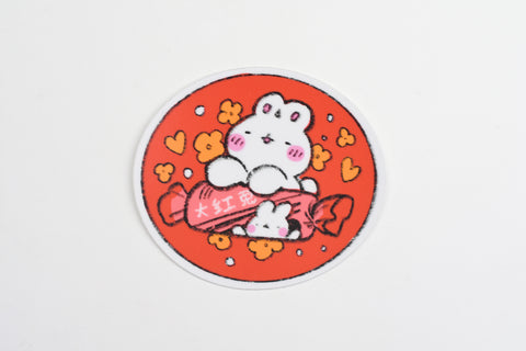 LAZI SOOZ Red Rabbit Sticker