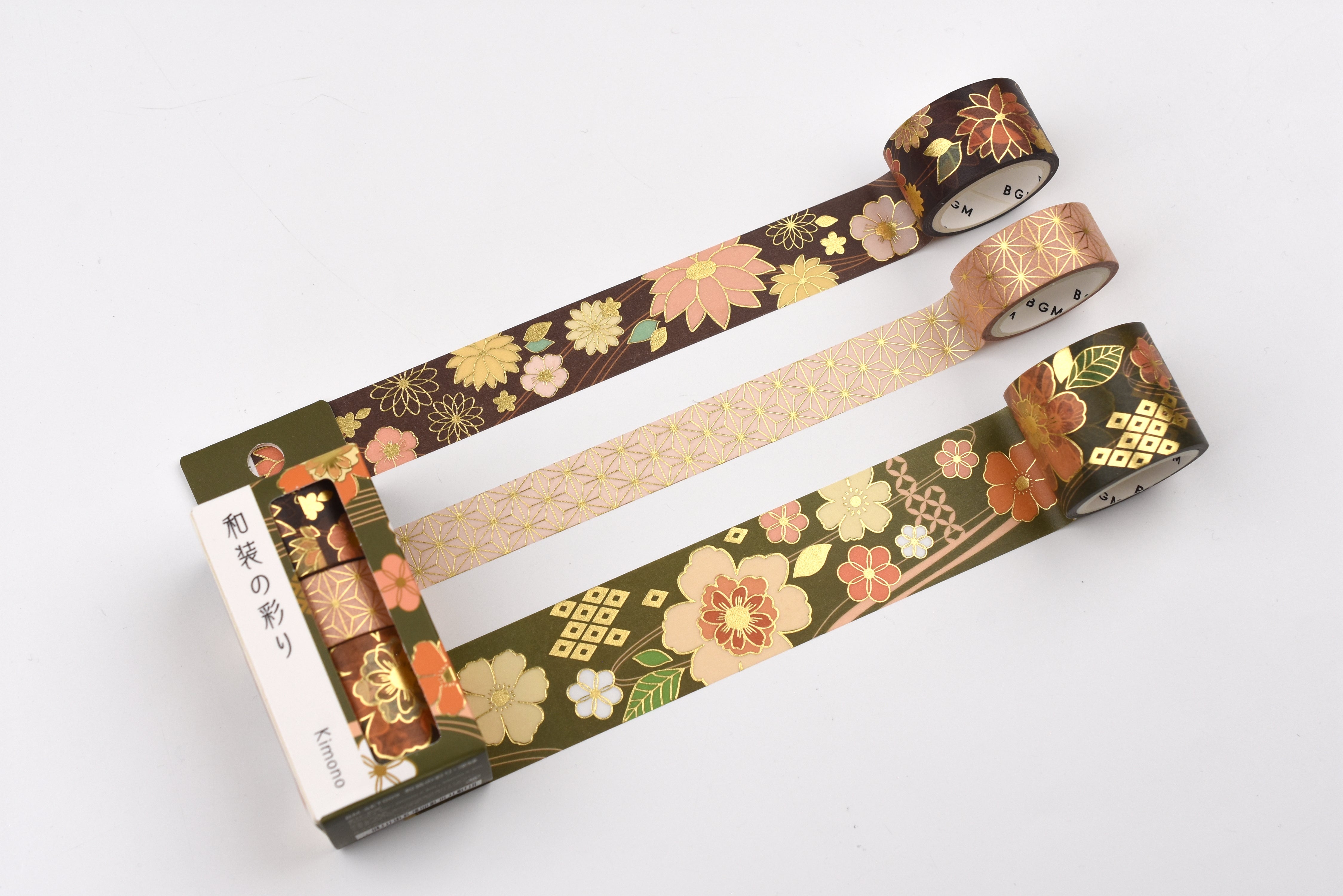 BGM Washi Tape Set - Foil Stamping - The Colors of Kimono - Set of 3