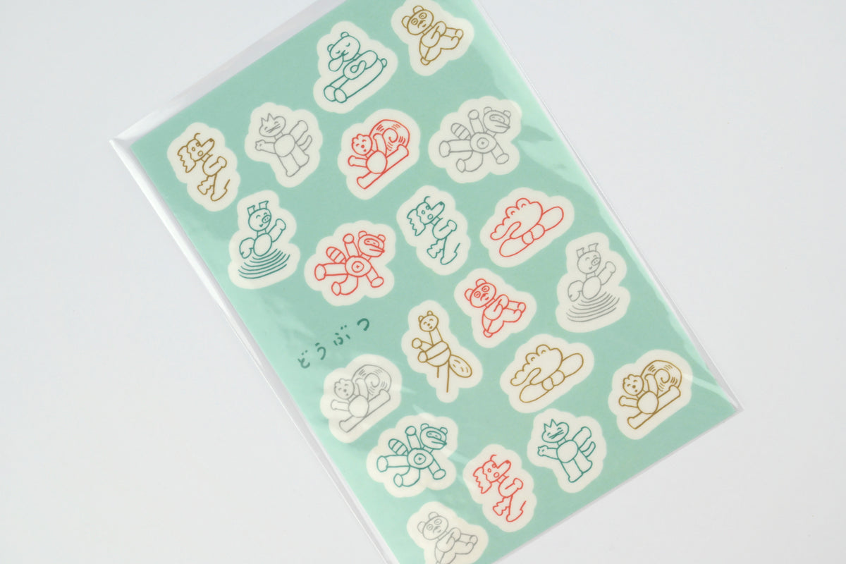 Mizushima x Tadashi Nishiwaki Tracing Paper Sticker - Animals