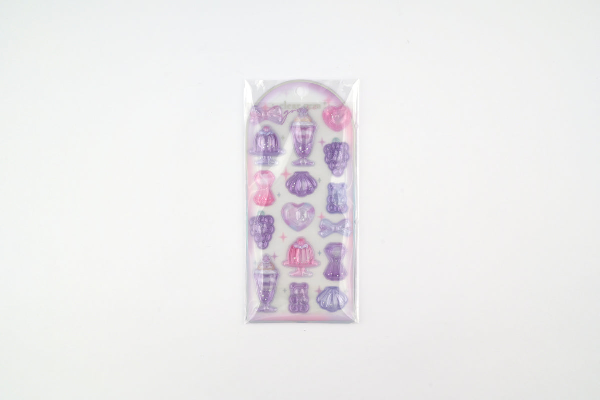 Q-Lia Clear Gem Stickers - Grape