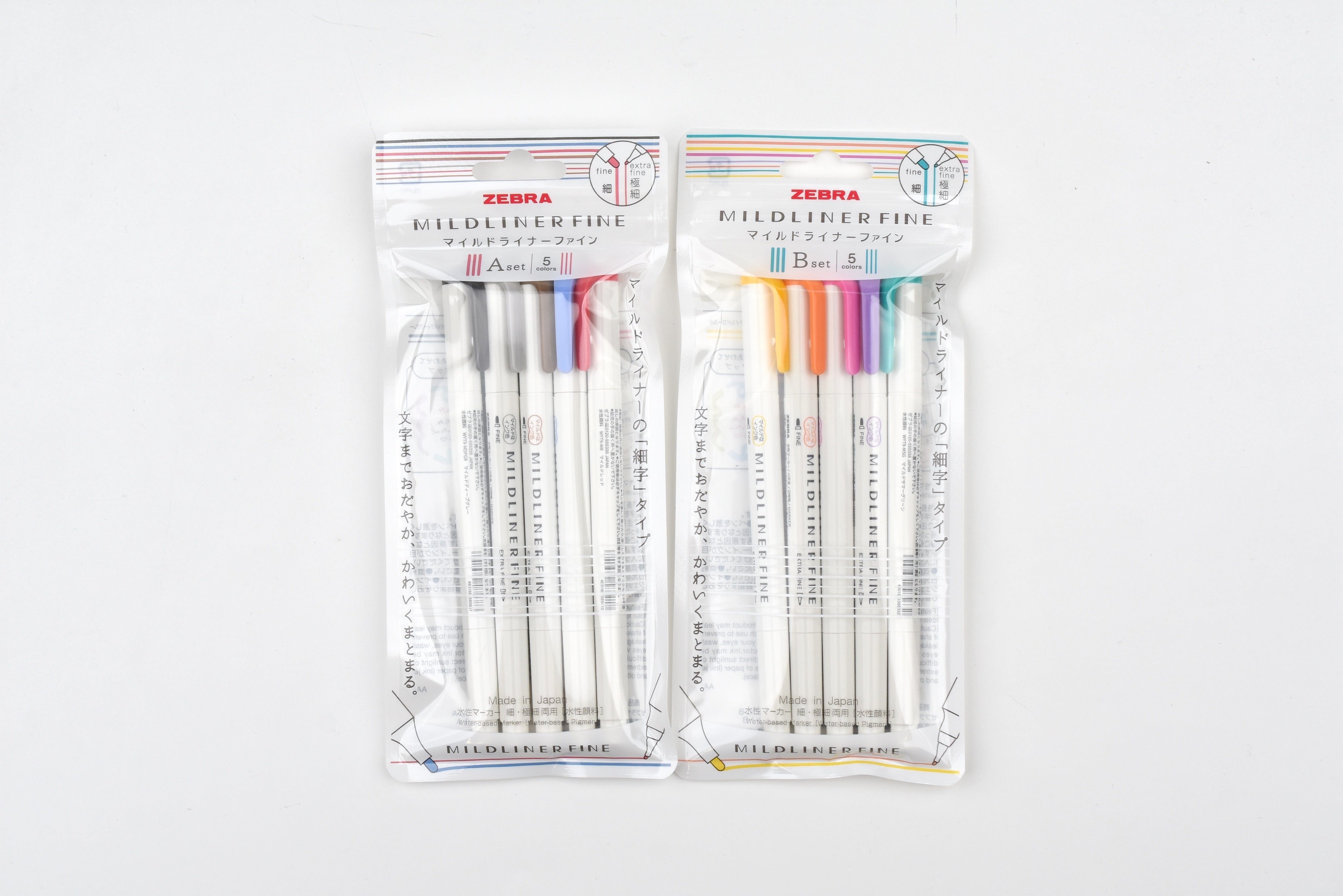 Zebra Highlighter Mildliner Fine - Limited Edition - 5 Color Set