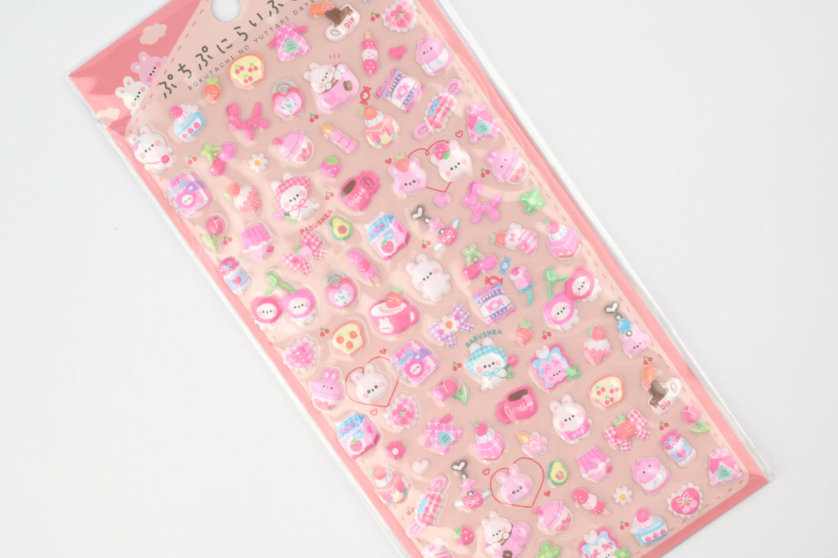 Q-Lia Puchu Puni Life Stickers - Cute Bunny Life