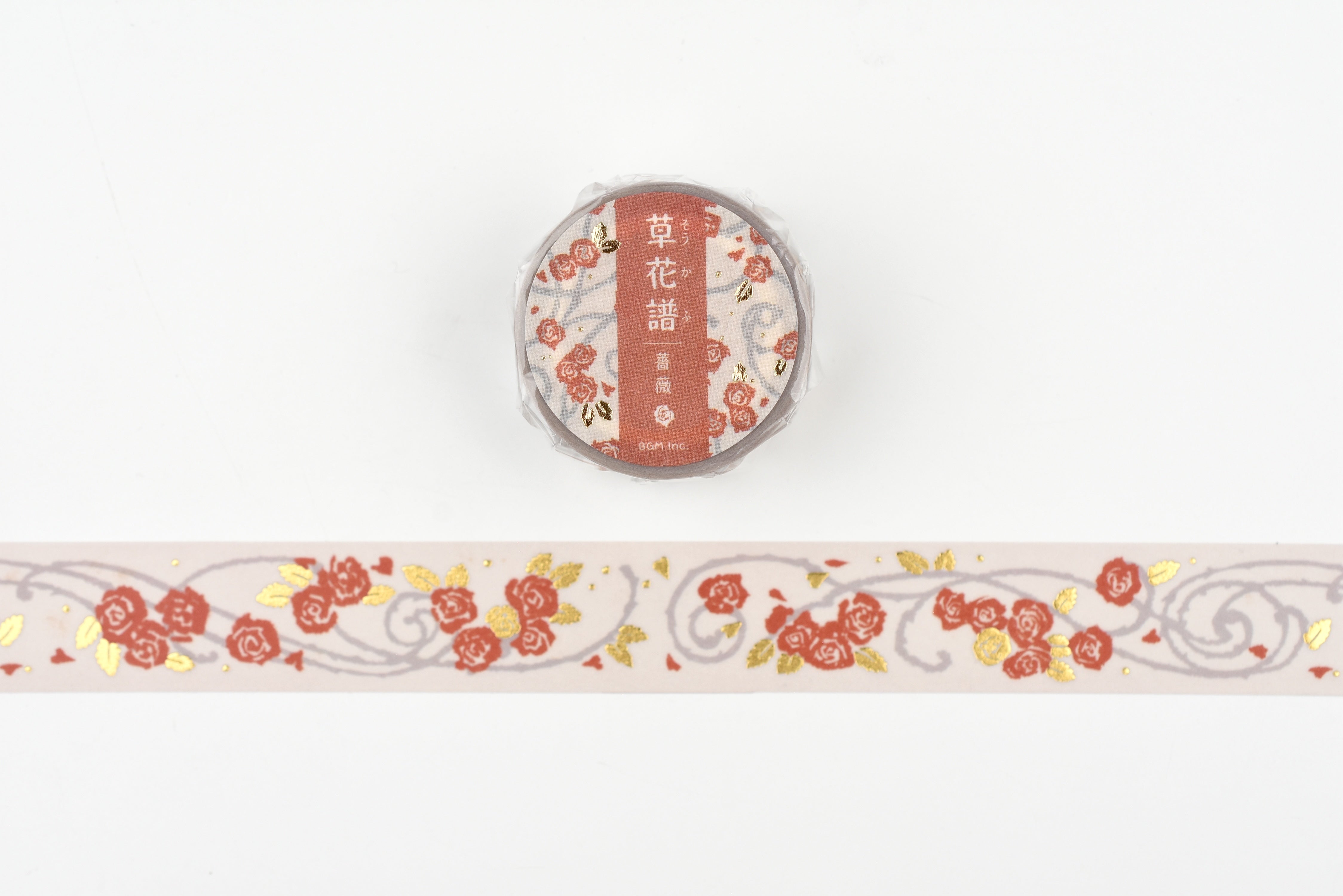 BGM Washi Tape - Foil Stamping - Kusahanafu - Rose