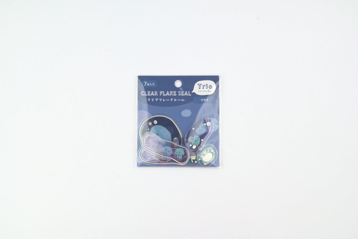 LABCLIP Clear Flake Stickers - Trio Animals - Jellyfish