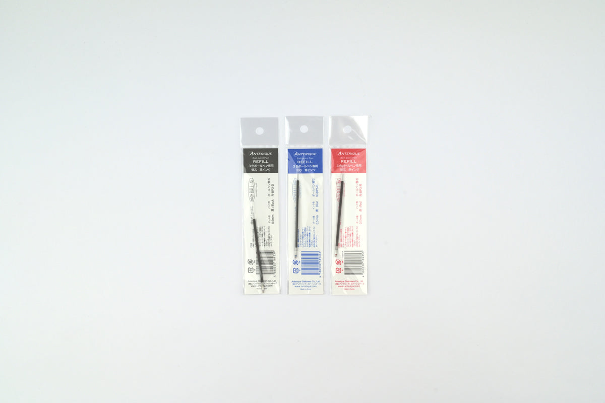 Anterique Stationers - 3-Color Ballpoint Pen Refill - 0.5 mm