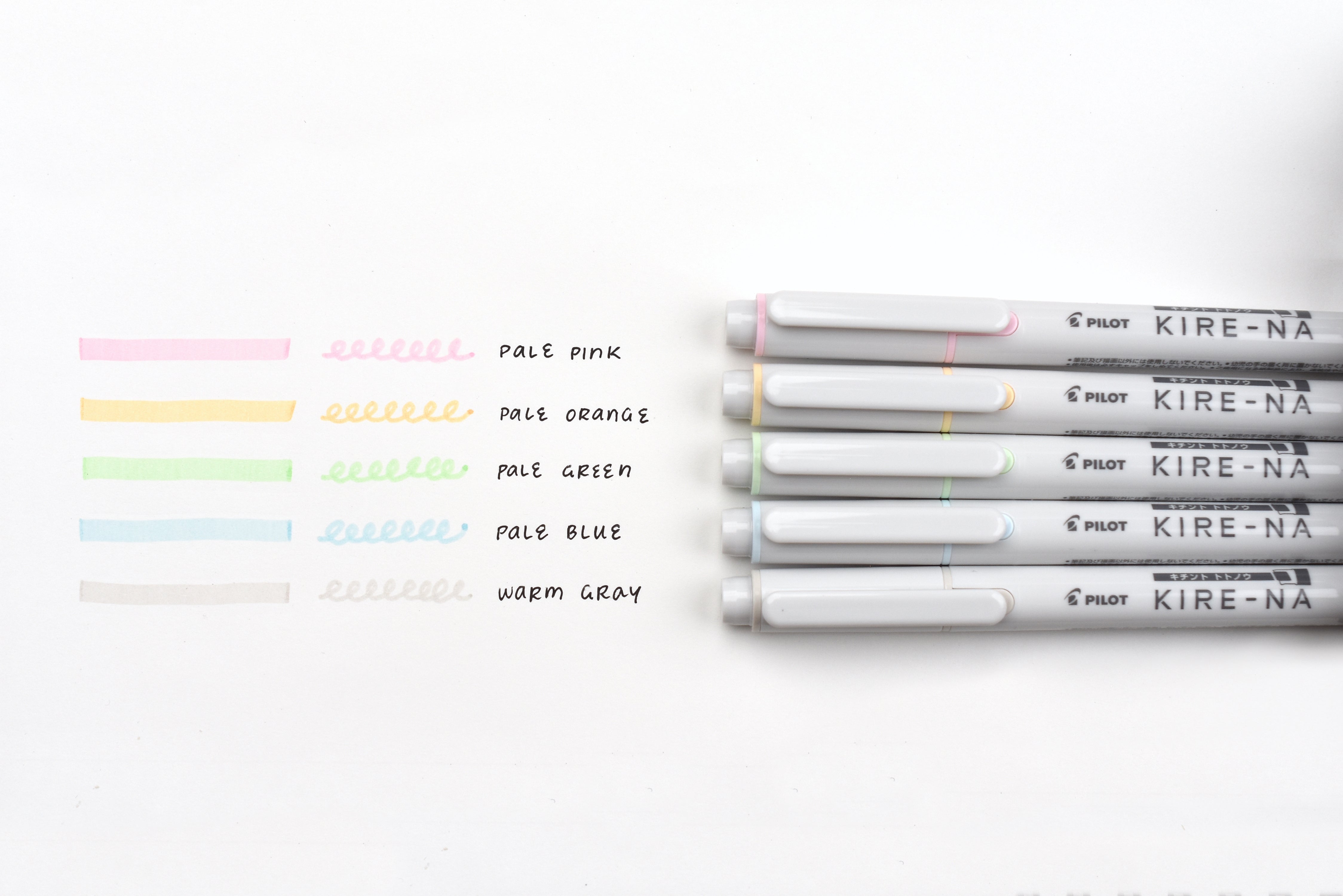 Pilot Kire-Na Dual Tip Highlighter - Pale Colors