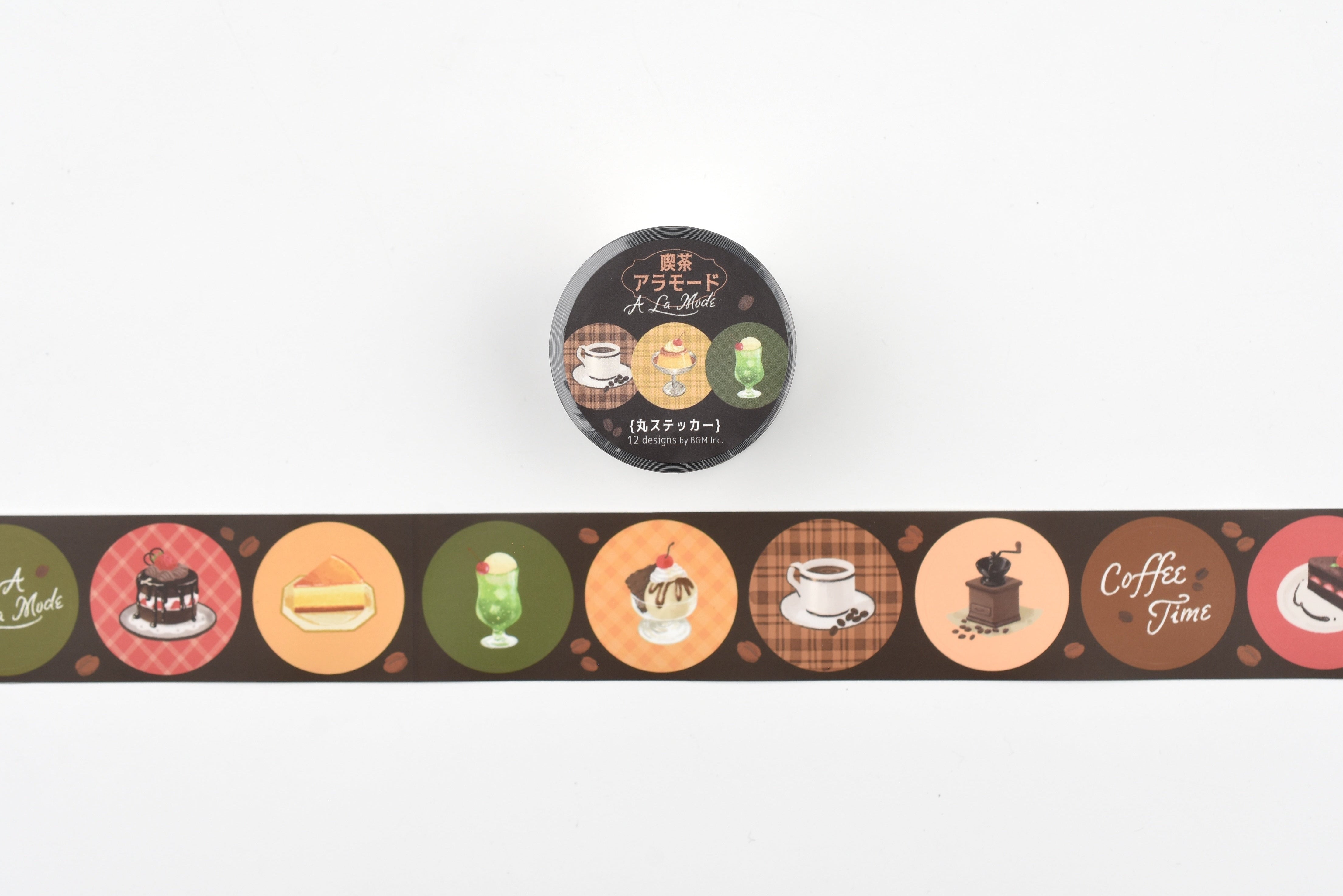 BGM Roll Sticker - Round - Cafe A La Mode