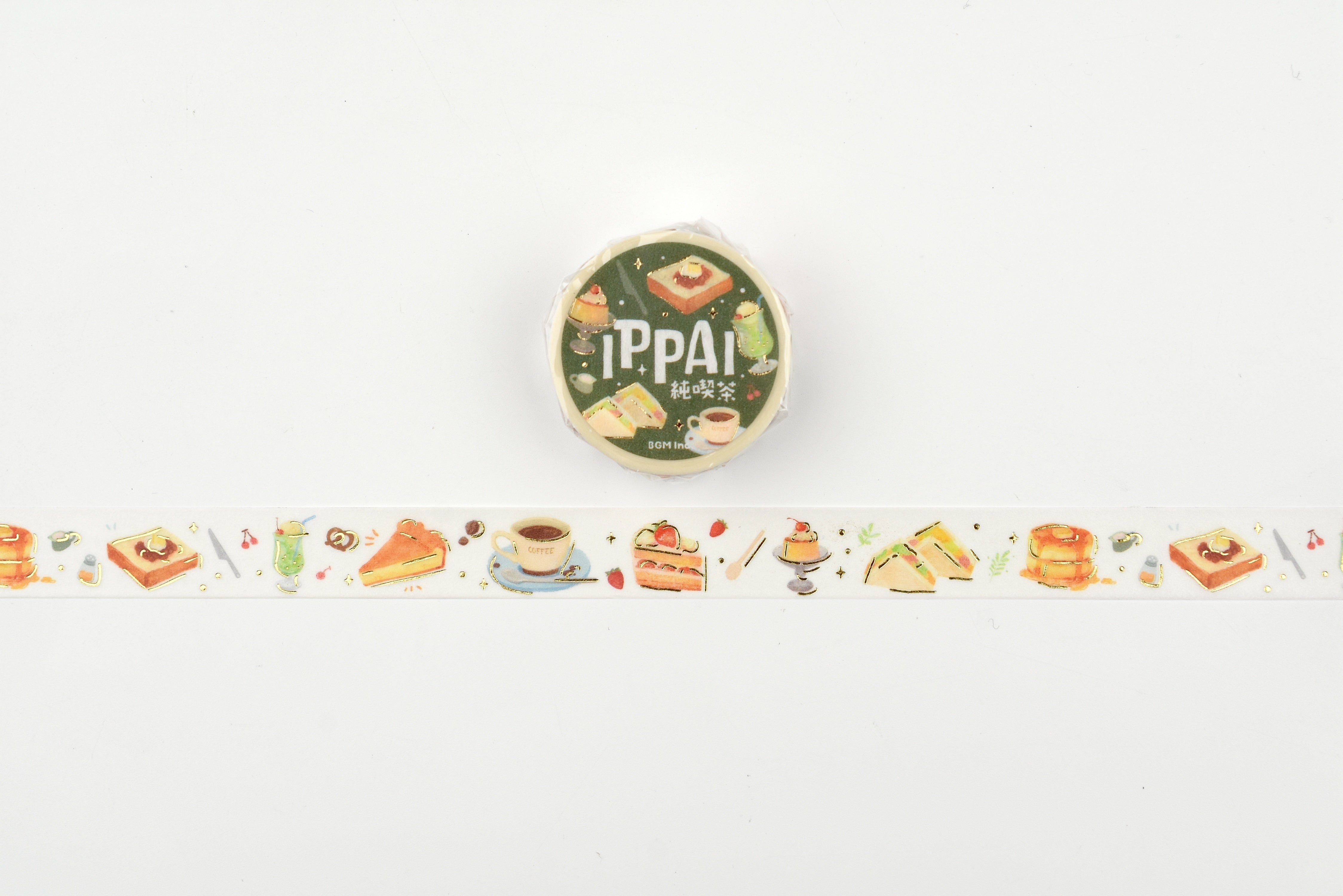 BGM Washi Tape - Foil Stamping - IPPAI - Full of Retro Cafés