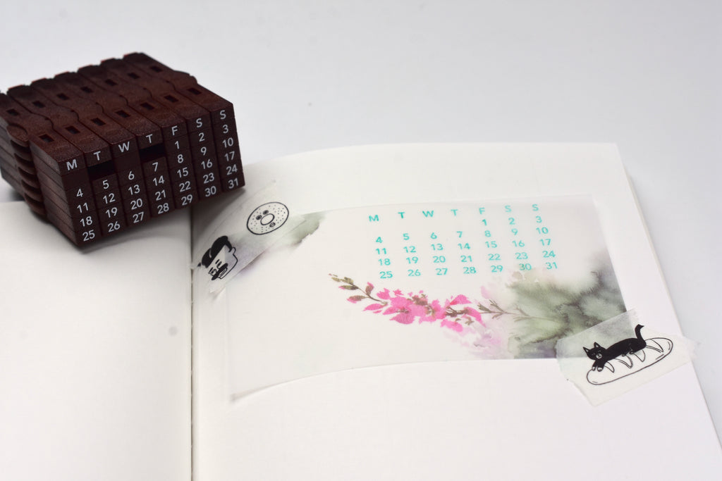 Shachihata Perpetual Calendar Stamp English Yoseka Stationery