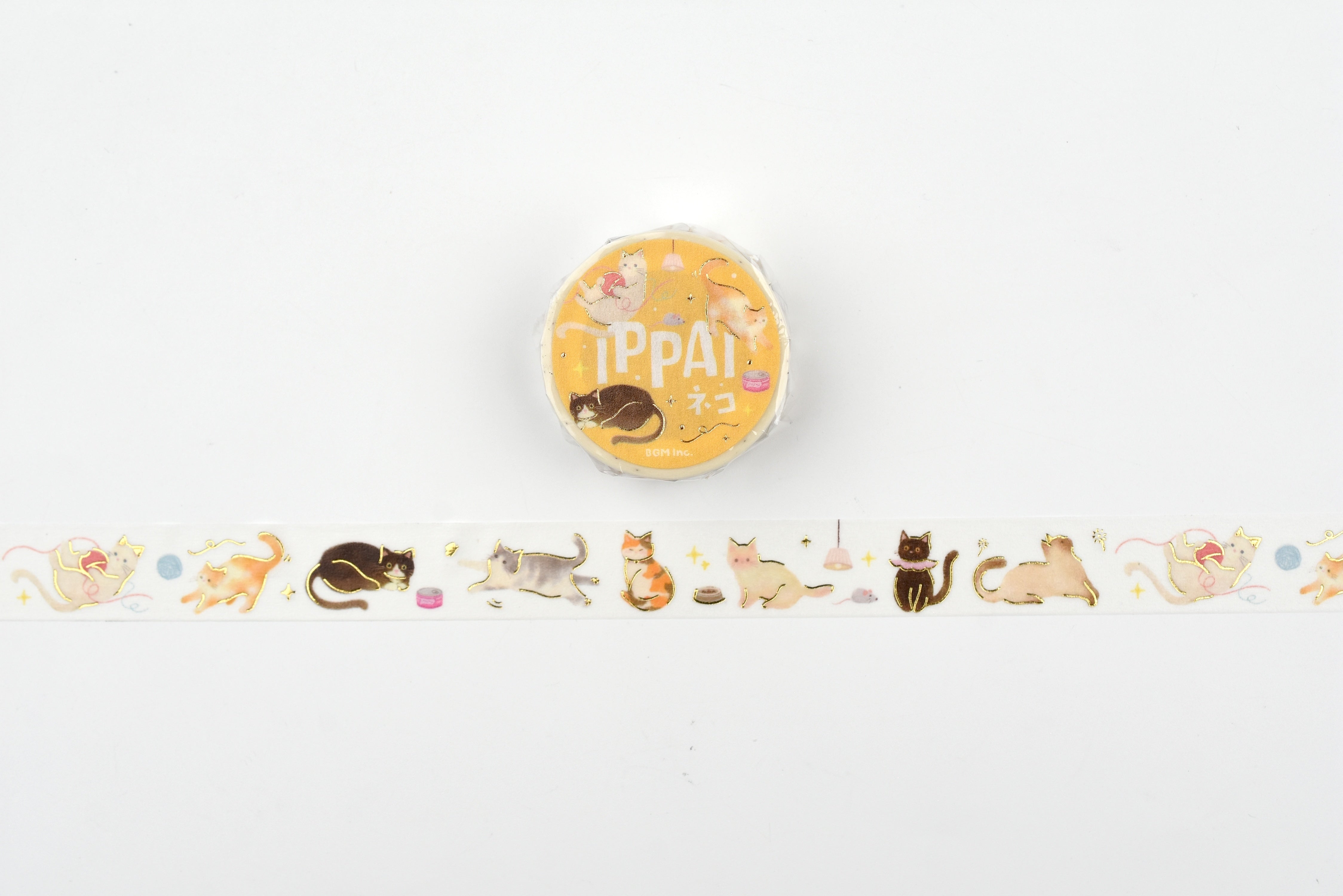 BGM Washi Tape - Foil Stamping - IPPAI - Full of Cats