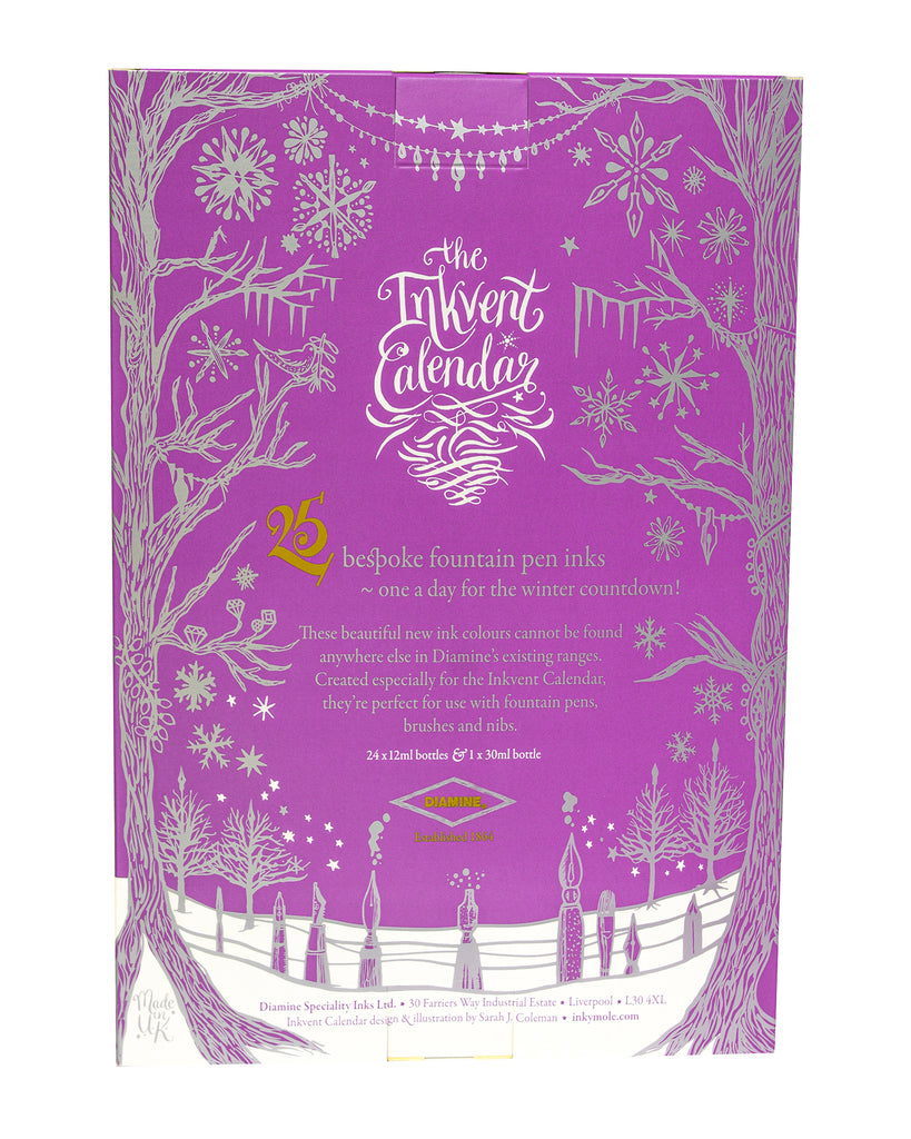 Diamine 2023 Inkvent Calendar Fountain Pen Ink Purple Edition