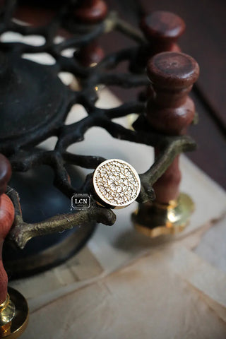 LCN Wax Seal Stamp Set - Round Embroidery - 2cm