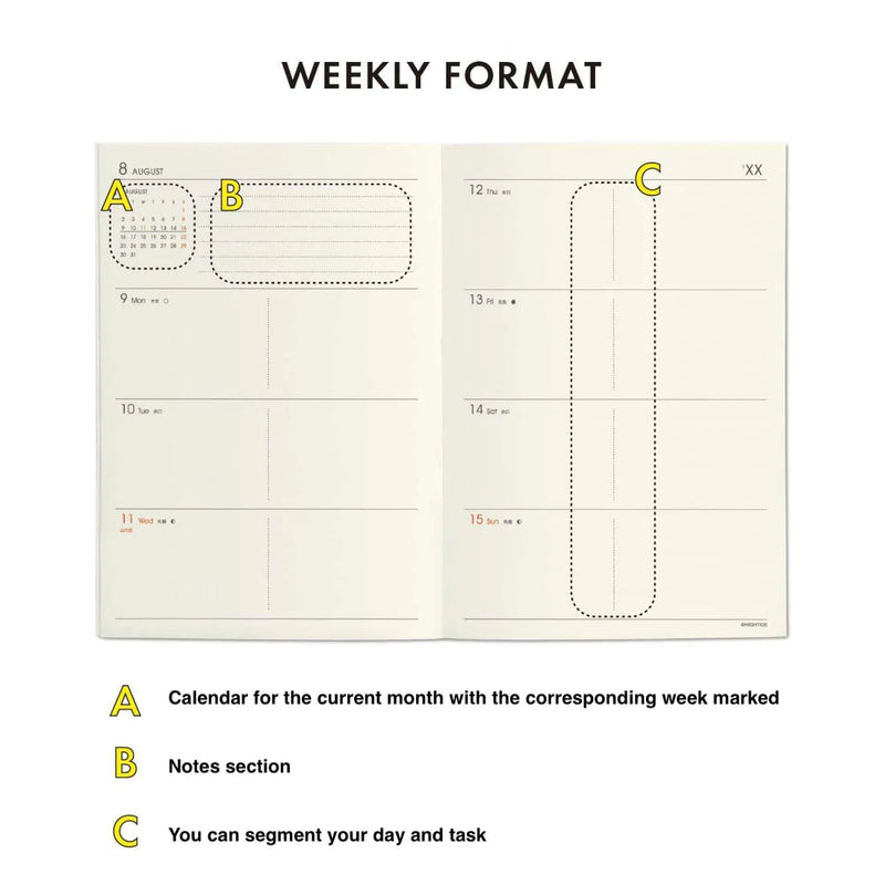 Hightide Diary 2024 Weekly Planner Cat - A6 – Yoseka Stationery