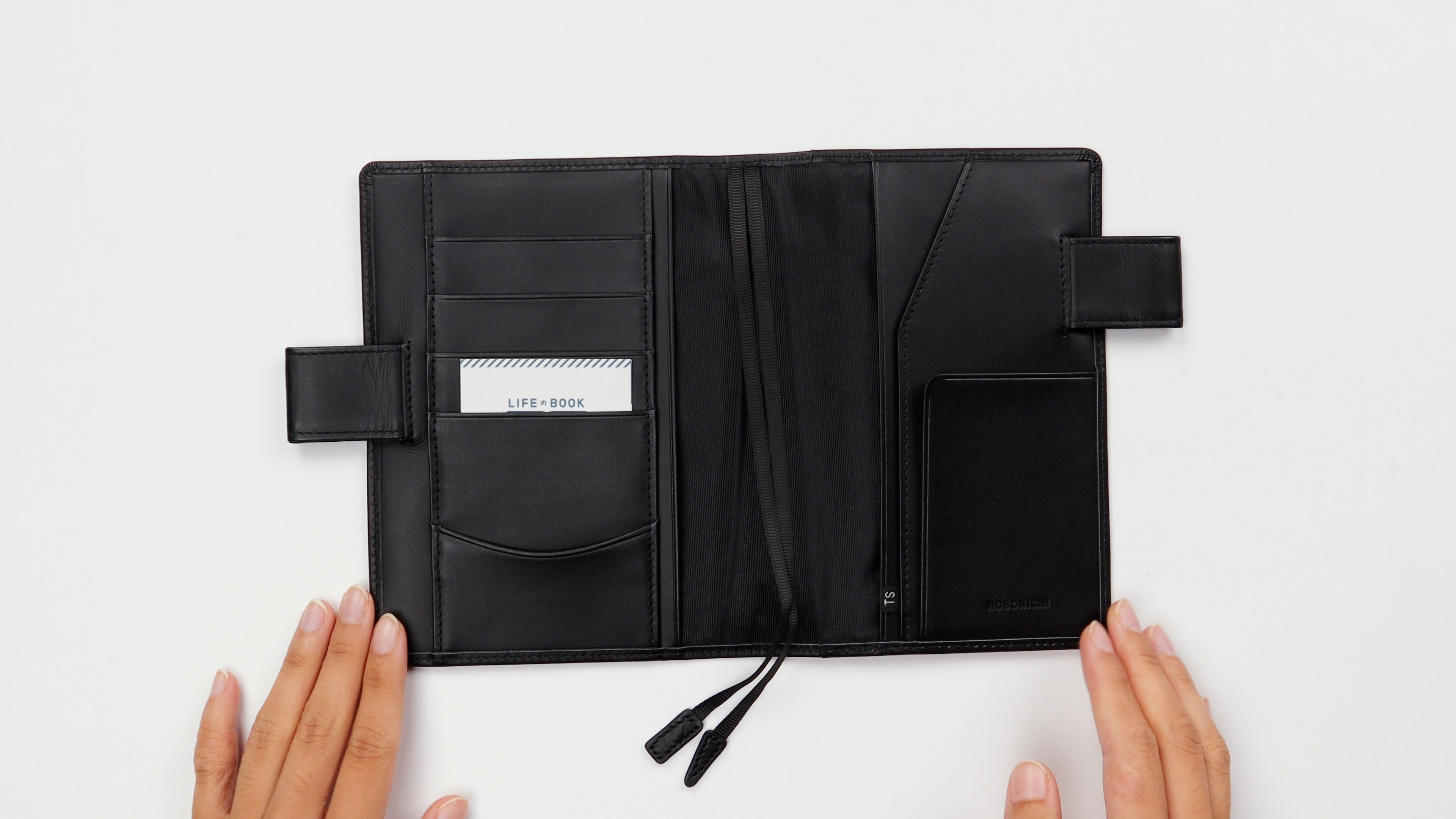 Hobonichi Techo Original Planner Cover A6 - Gevoerde Stof Visgraat Ivoor X Zwart