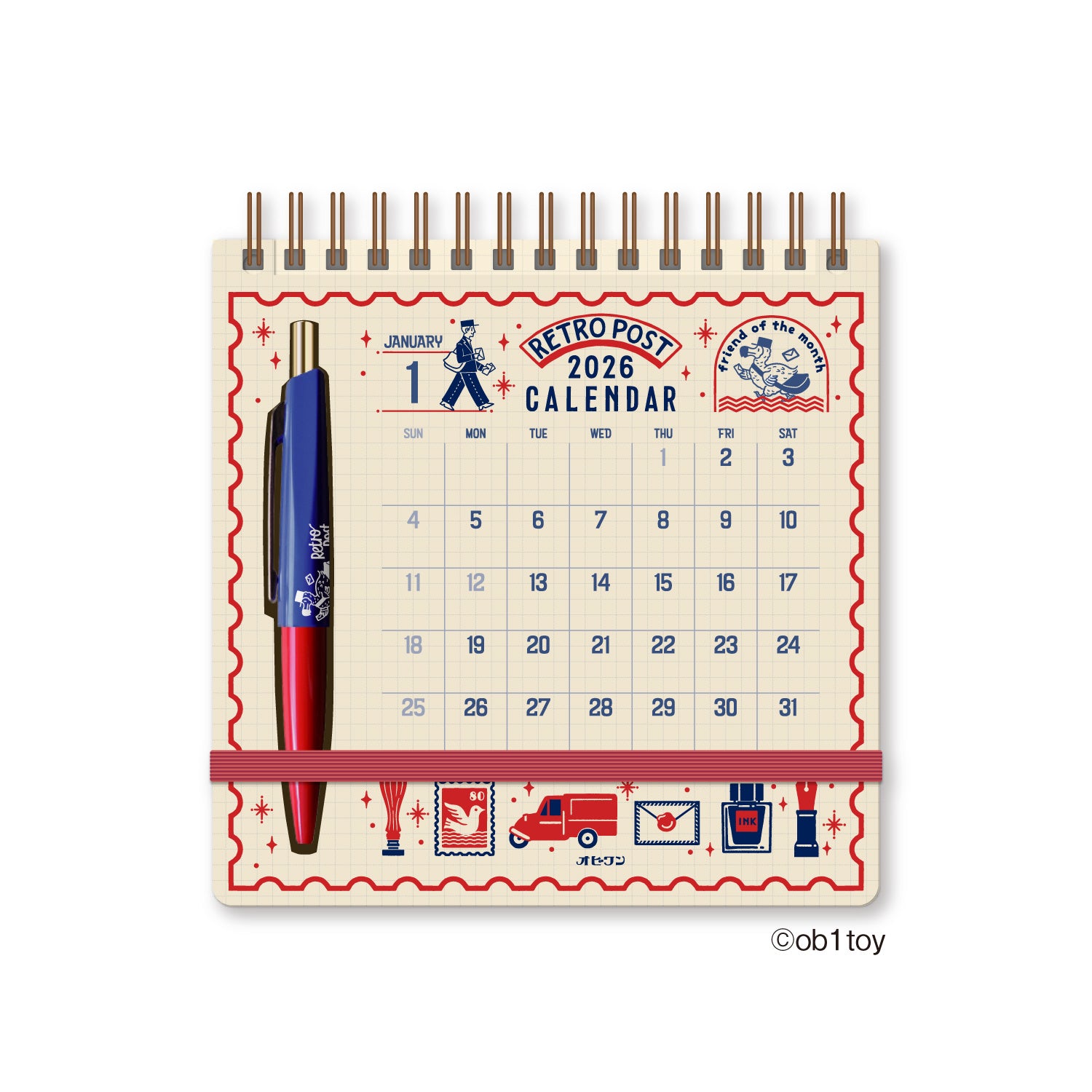Shinnippon x Ob1 2026 - Scribble Calendar – Yoseka Stationery