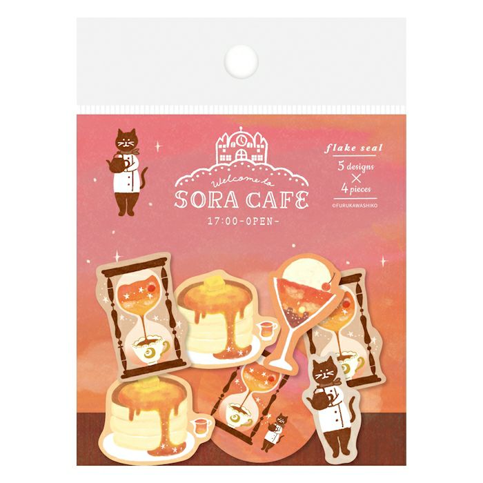 Furukawa Paper Flake Stickers - Sora Cafe - Evening