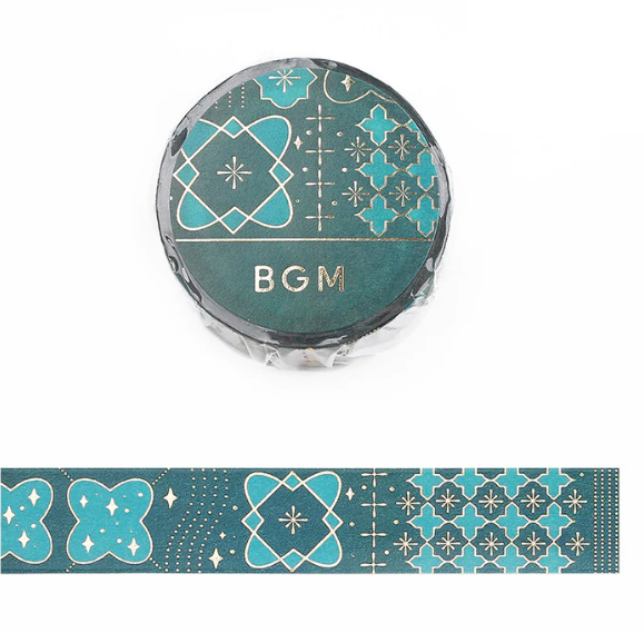BGM Washi tape - Tile Art - Green Tile
