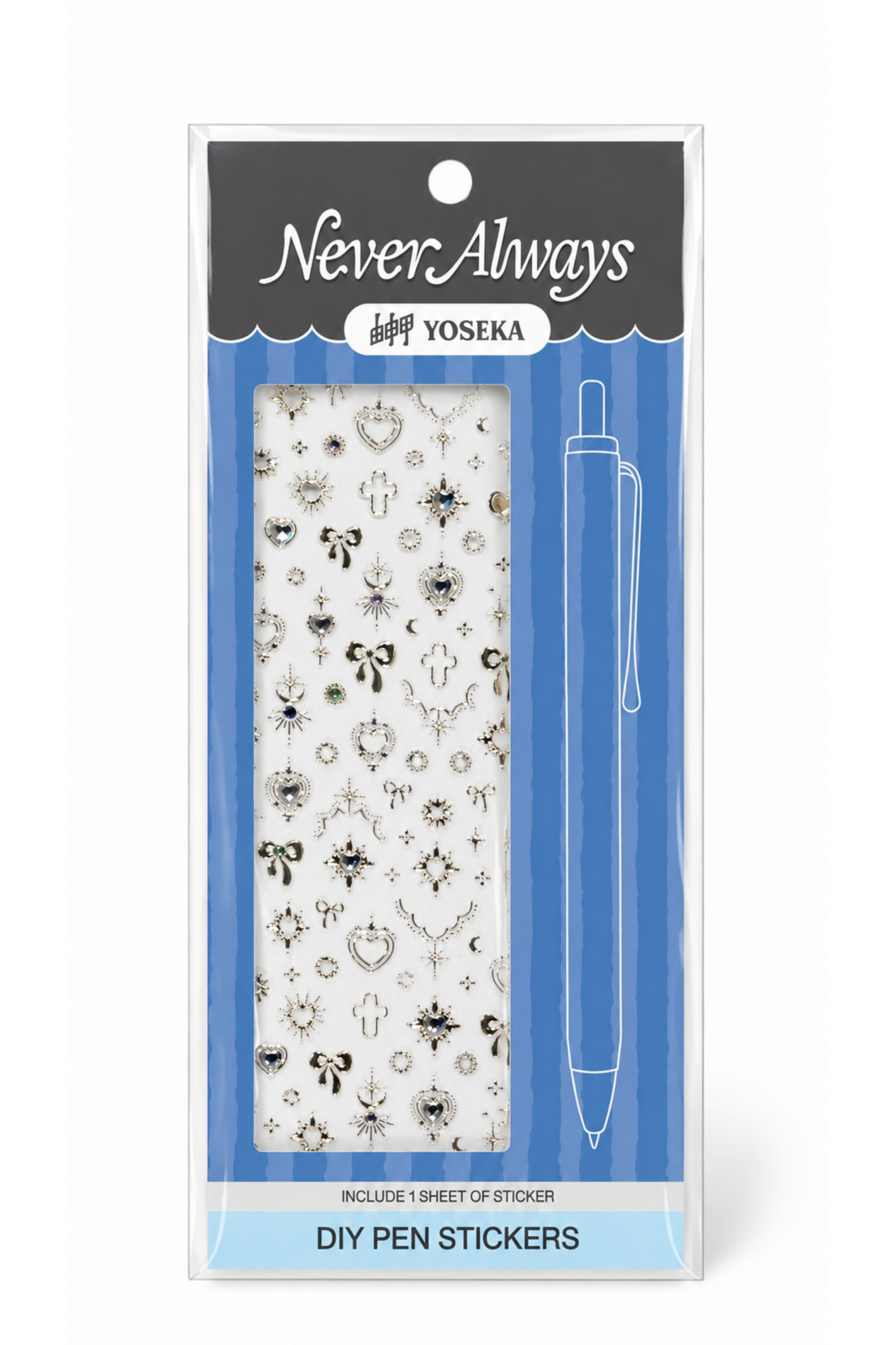 Yoseka x Never Always DIY Pen Stickers - Vintage Heartthrob (Pre-Order Only. Ships Mid-July)