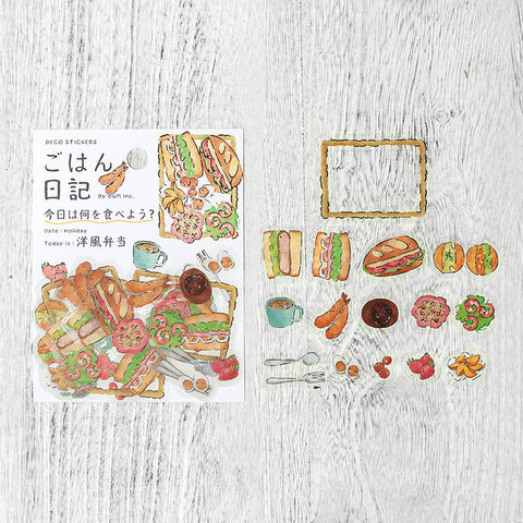 BGM Deco Clear Sticker - Food Diary - Western Style Bento