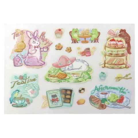 irodo Fabric Sticker - Animal Tea Party