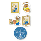 Furukawa Paper Flake Stickers - Museum Animals - Bear Pouring Milk