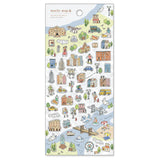 Mind Wave - Town Map Sticker - Blue City