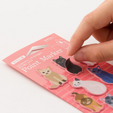 Midori Point Marker Sticky Notes - Cat
