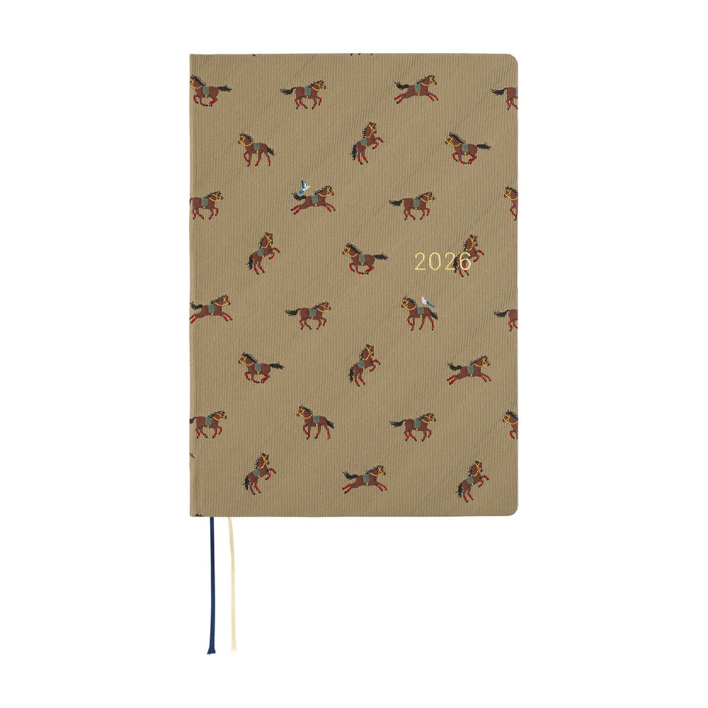 Hobonichi Techo HON 2026 - A5 - Bow & Tie: Galloping Horses - English