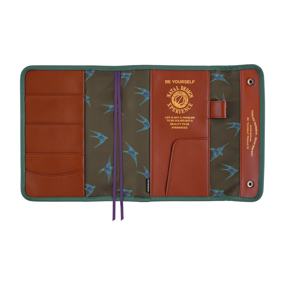 Hobonichi Techo Cousin Cover 2027 - Natal Design: Hello New Day! (Retro Stripe) - A5 (Order Starts Aug 31st @ 10pm ET)