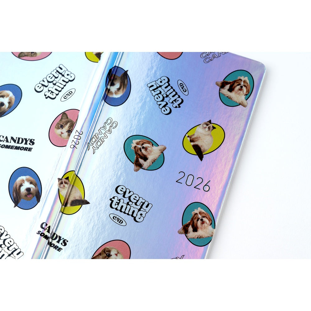 Hobonichi Techo Weeks 2026 - Candy Stripper: Random Dog & Cat (Aurora)