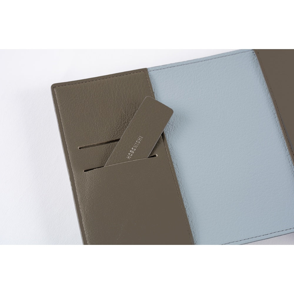 Hobonichi Original Book & Cover 2026 - Leather: Taut (Gray & Light Blue) - A6