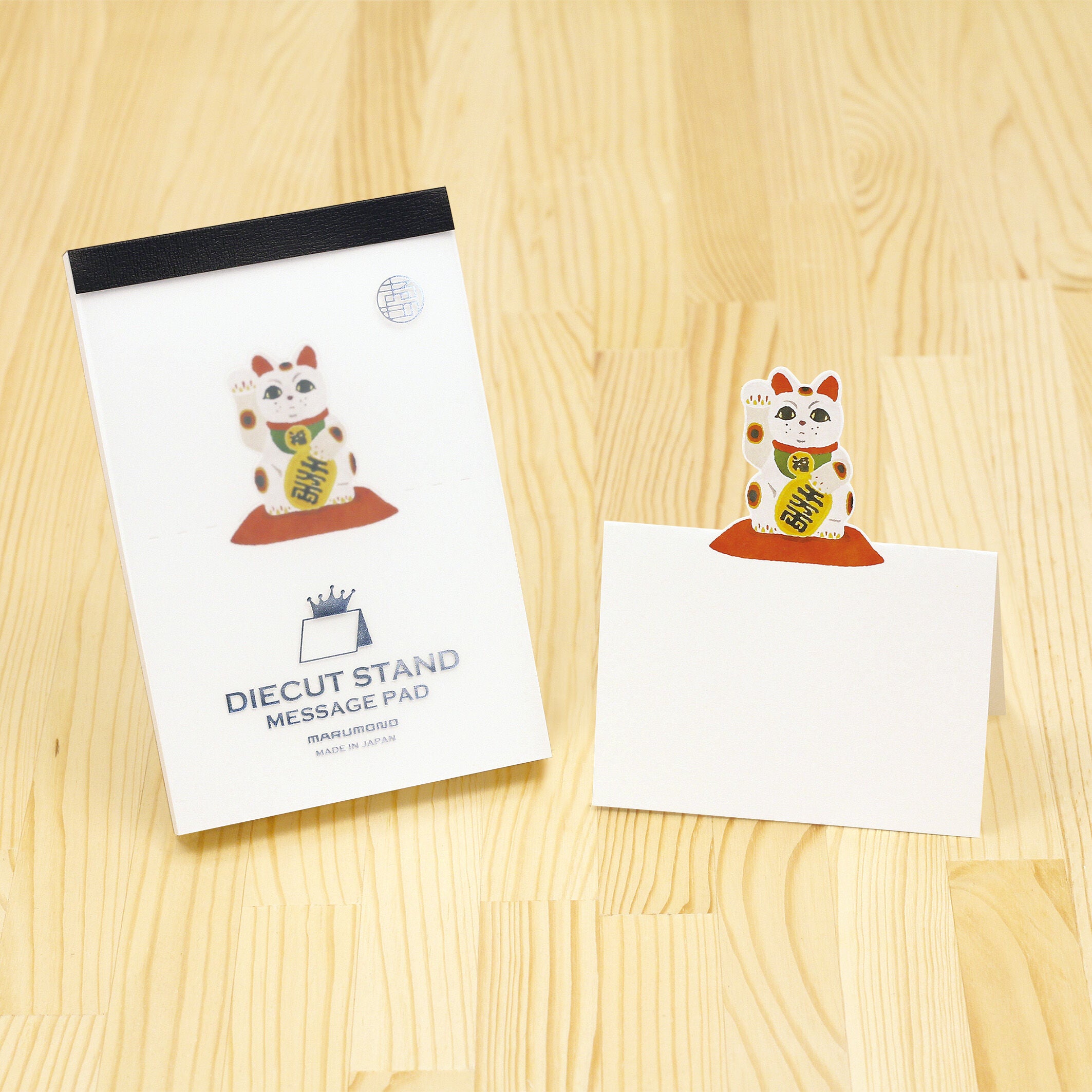 Marumo Printing - Die-Cut Stand Message Pad - Lucky Cat