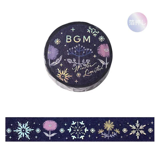 BGM Washi Tape - Foil Stamping - Winter Limited - Flower Patterns