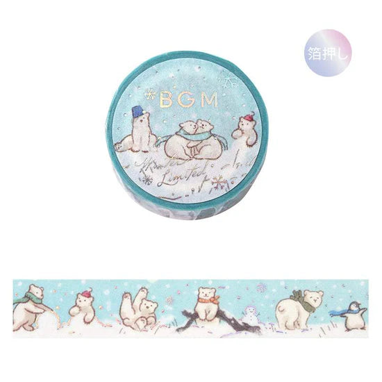 BGM Washi Tape - Foil Stamping - Winter Limited - Bears