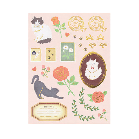 Midori Letter Set Collage Pattern - Cat