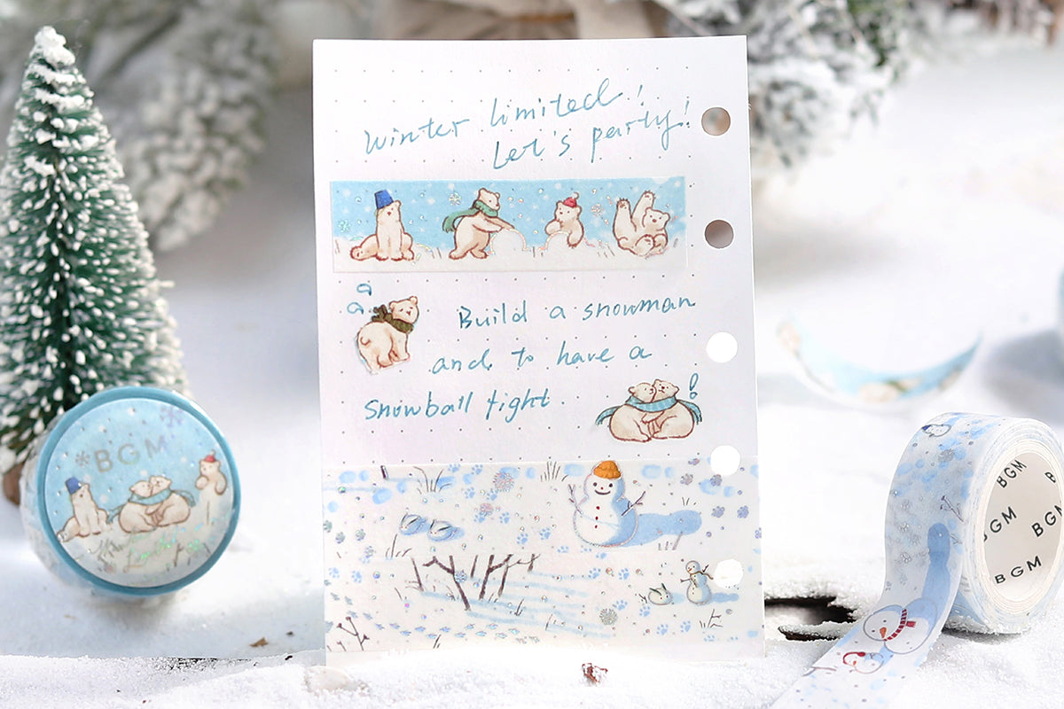 BGM Washi Tape - Foil Stamping - Winter Limited - Snow Play